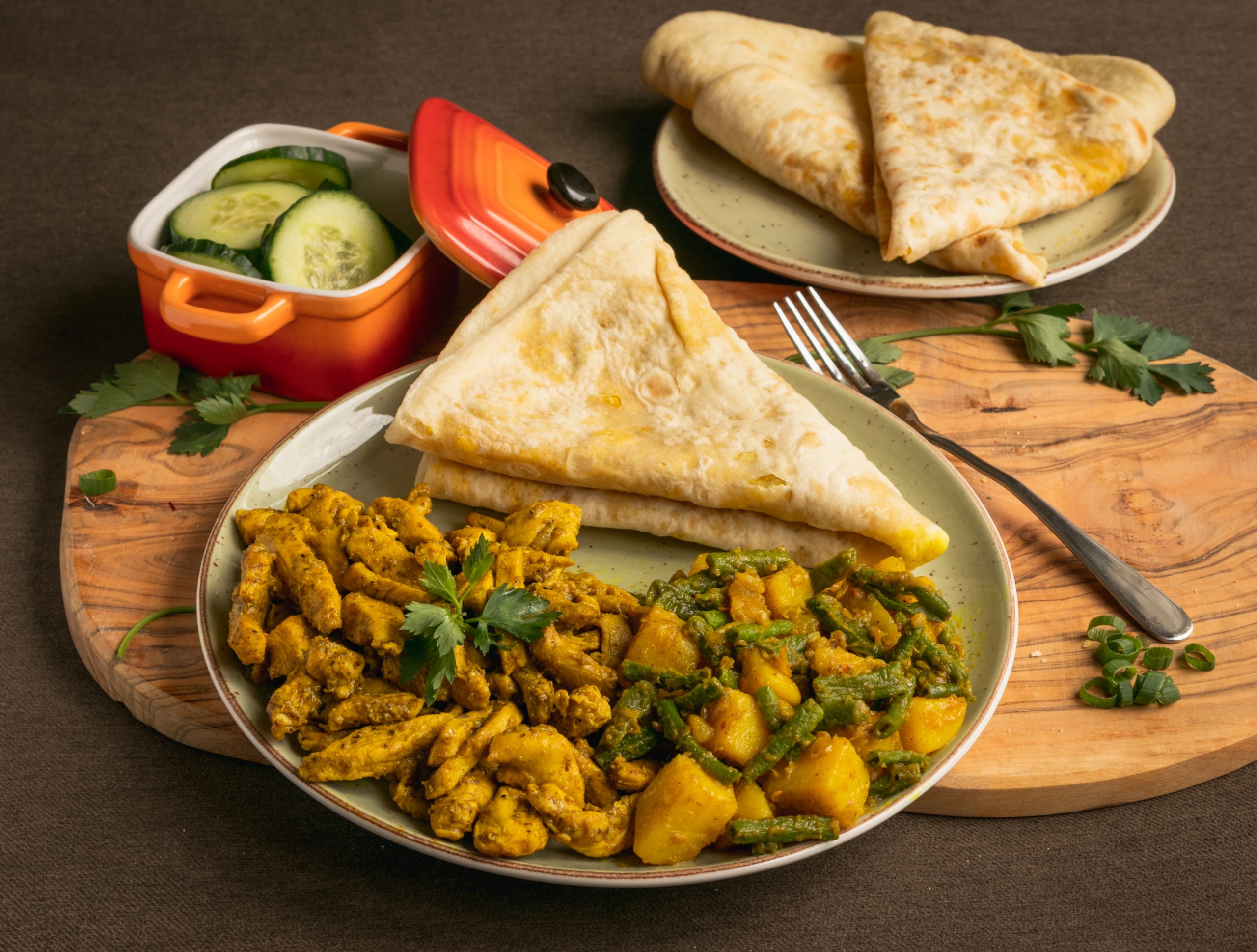 Foto van surinaams roti gerecht